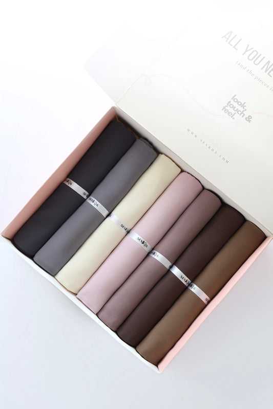Coffret de 3 hijabs en mousseline Sevkda – Foulards en mousseline élégants et polyvalents